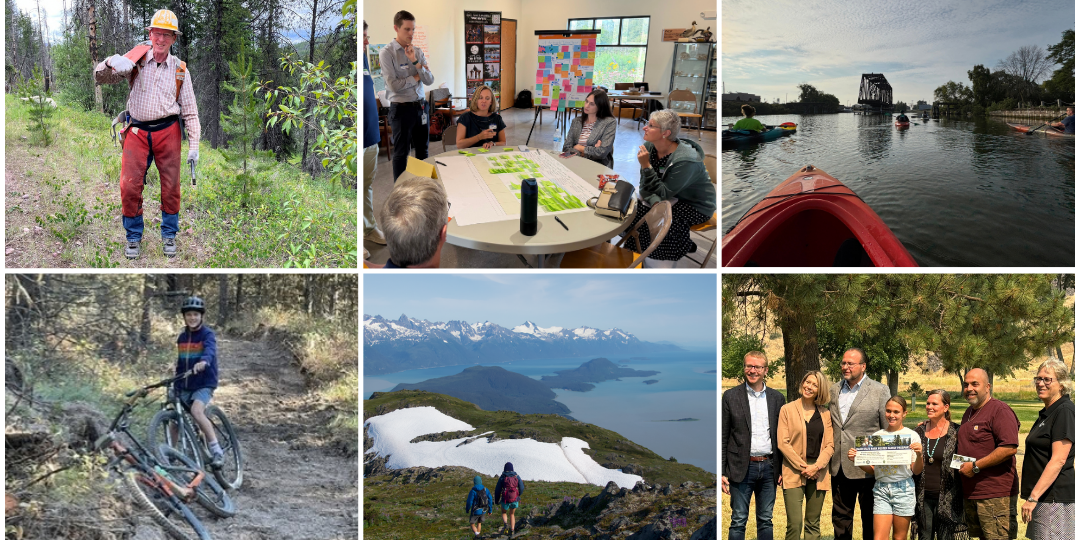 A collage of nine outdoor recreation activities with the words "Rural Health x Outdoor Recreation 2026 Grantees Named."