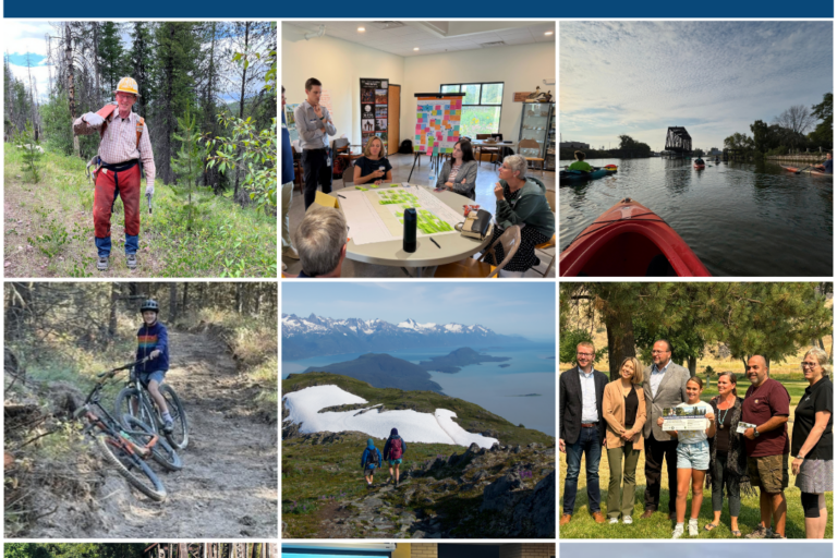 RURAL HEALTH X OUTDOOR RECREATION A collage of nine outdoor recreation activities with the words "Rural Health x Outdoor Recreation 2026 Grantees Named."